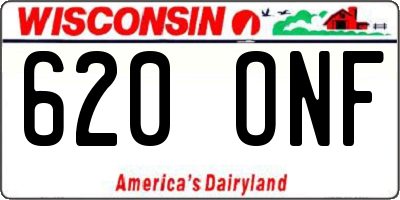 WI license plate 620ONF