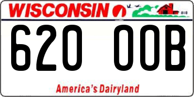 WI license plate 620OOB