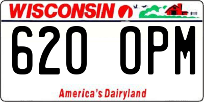 WI license plate 620OPM