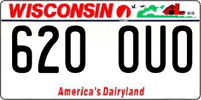 WI license plate 620OUO