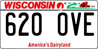 WI license plate 620OVE