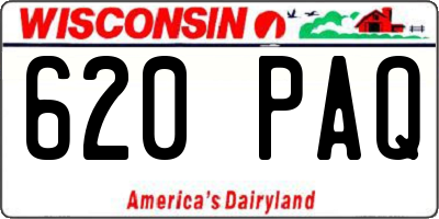 WI license plate 620PAQ