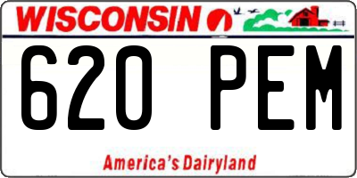 WI license plate 620PEM