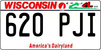 WI license plate 620PJI
