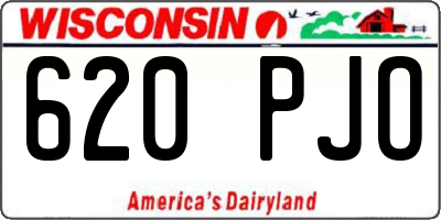WI license plate 620PJO