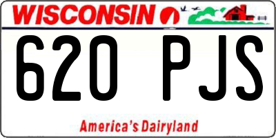 WI license plate 620PJS