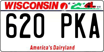 WI license plate 620PKA