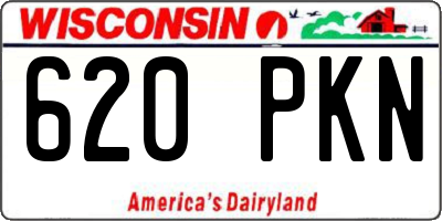 WI license plate 620PKN