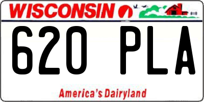WI license plate 620PLA
