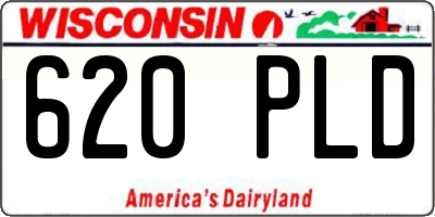 WI license plate 620PLD
