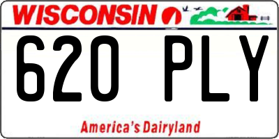 WI license plate 620PLY