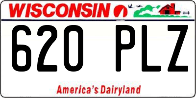 WI license plate 620PLZ
