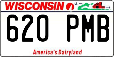 WI license plate 620PMB