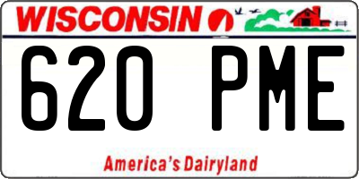 WI license plate 620PME