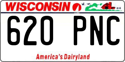WI license plate 620PNC
