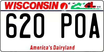 WI license plate 620POA