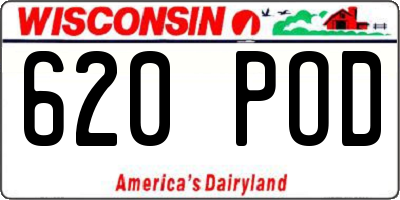 WI license plate 620POD