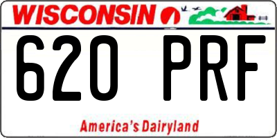 WI license plate 620PRF
