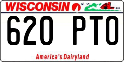 WI license plate 620PTO