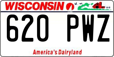 WI license plate 620PWZ