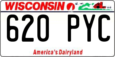 WI license plate 620PYC
