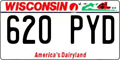 WI license plate 620PYD