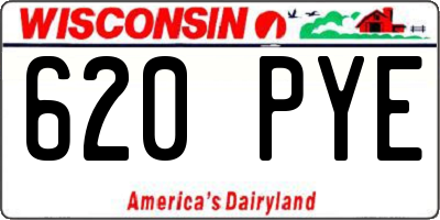 WI license plate 620PYE