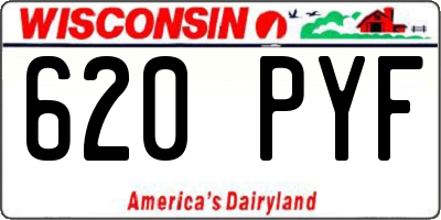 WI license plate 620PYF