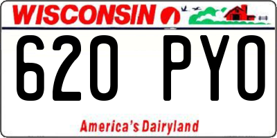WI license plate 620PYO