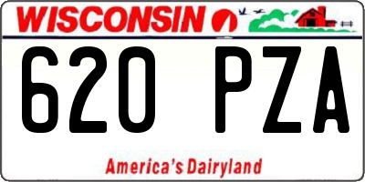 WI license plate 620PZA
