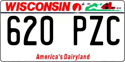 WI license plate 620PZC