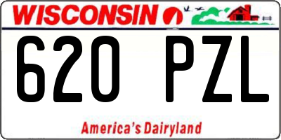 WI license plate 620PZL