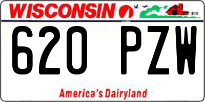 WI license plate 620PZW
