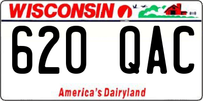 WI license plate 620QAC