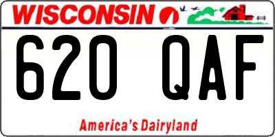 WI license plate 620QAF