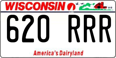 WI license plate 620RRR