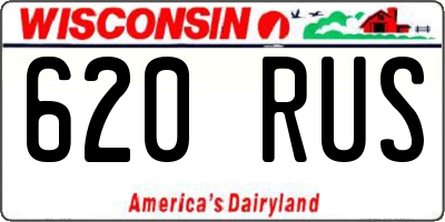 WI license plate 620RUS