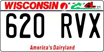 WI license plate 620RVX