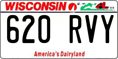 WI license plate 620RVY