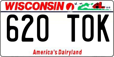 WI license plate 620TOK