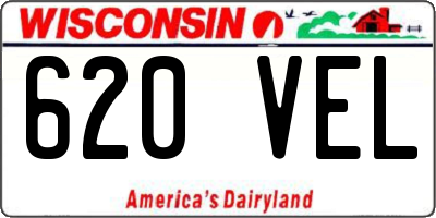 WI license plate 620VEL