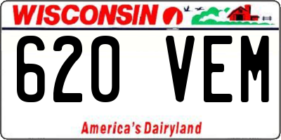 WI license plate 620VEM