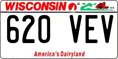 WI license plate 620VEV