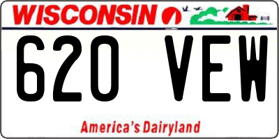 WI license plate 620VEW