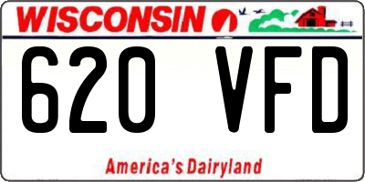 WI license plate 620VFD