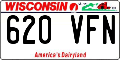 WI license plate 620VFN
