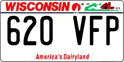WI license plate 620VFP