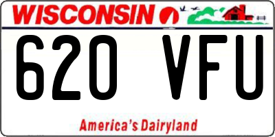 WI license plate 620VFU