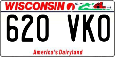 WI license plate 620VKO