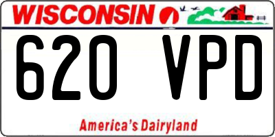 WI license plate 620VPD